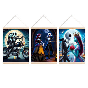 Peinture décorative de <span class=keywords><strong>poupée</strong></span> de zombie d'Halloween, affiche décorative de hall d'entrée, peinture de rouleau de bois de pin. Service OEM/ODM - Product Image 2