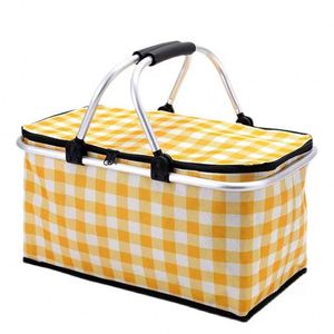 Panier de pique-nique isotherme pliable, sac isotherme portable pour extérieur, sac de transport, panier de courses - Product Image 1