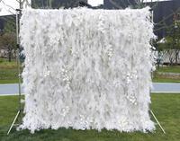QSLH-V087 Offre Spéciale fleur artificielle mur décoratif panneau de soie rose clair plume mur pour décoration de mariage