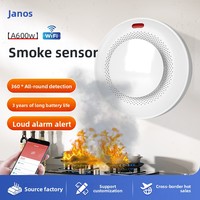 Détecteur de fumée intelligent Wi-Fi Tuya avec application autonome multifonctionnelle pour alarme incendie, en matériau PC, compatible télécommande Graffiti 433
