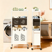Panier à linge multi-niveaux avec support, grande capacité, pour vêtements sales, organisateur de rangement pour salle de bain, panier de tri du linge