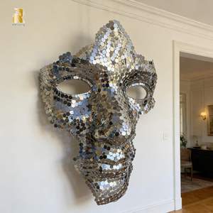 Sculpture murale en acier inoxydable personnalisée RELONG, <span class=keywords><strong>art</strong></span> abstrait moderne, décoration - Product Image 2
