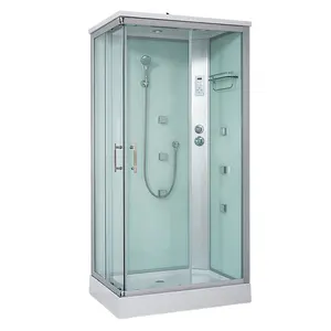 Cheap Square Bathroom Multifunctional Glass Steam Shower Cabin With Hydromassage Jet