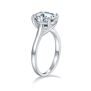 Anello di Fidanzamento Solitario in Moissanite Taglio Ovale 7*10mm 2.5ct, <span class=keywords><strong>Argento</strong></span> Sterling S925 con Gambo Curvo, Gioielleria Fine di Lusso - Product Image 2