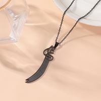 Colgante de Acero Inoxidable con Forma de Espada Scimitar Zulfiqar, Joyería de Moda Islámica Árabe Musulmana, Collar con Corán, Venta al por Mayor