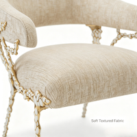 Chaise de salle à manger en cuivre pur de luxe léger italien, chaise artistique en laiton de designer, chaise de loisirs haut de gamme pour villa, chaise de maquillage