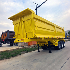 Semi-remorque benne basculante arrière en U de 50 tonnes à 3 essieux pour le transport de pierres et de sable - Product Image 2