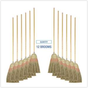 Escoba C-BROOM con mango de fibra mixta y madera, 120 cm de longitud, para limpieza del hogar, cabezal de plástico y recogedor - Product Image 2