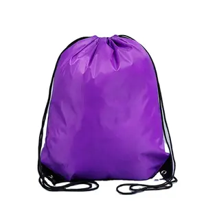 Özel baskı su geçirmez stoklu 210D polyester spor spor sırt çantası İpli çanta