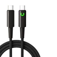 Kabel Display Light 240W 48V5A Pengisian Cepat Zinc Alloy+Nylon USB 2.0 USB-C ke Type-C 1m untuk iPhone 15Pro Kabel Data