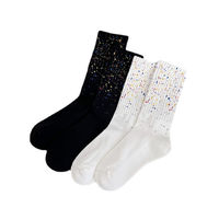 Vente en gros de chaussettes tendance personnalisées chaussettes mi-tube automne hiver Splash-Ink Art laine cercle bas étoilé longues chaussettes pour hommes