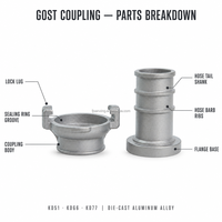 Kopling Aluminium Die-Cast GOST KD51 KD66 KD77 Kopling Selang Guillemin Sambungan Cepat Perlengkapan Pipa Irigasi Pemadam Kebakaran
