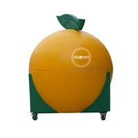 Kiosque de nourriture de rue en plein air OEM, grande taille, forme de boule, chariot de nourriture mobile, poussé à la main, kiosque à fruits de pastèque portable