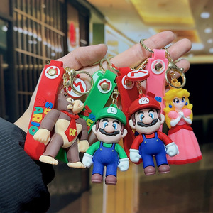 New 3D PVC Anime Super Marios Bros Keychains Mushroom Luigi Yoshi <strong>Key</strong> <strong>Chain</strong> <strong>Key</strong> Ring Promotional Gift Custom Rubber Keychain - Product Image 1