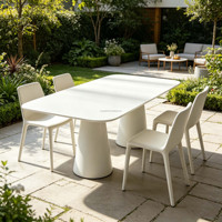 Table à manger en fibre de verre personnalisée pour hôtel et restaurant, ensemble de tables hautes durables, bureau pour appartement, jardin, villa, salon, mobilier
