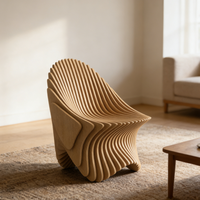 Chaise de loisir en bois paramétrique, confortable, meubles d'art pour la maison, chaise occasionnelle, bureau, salon, villa