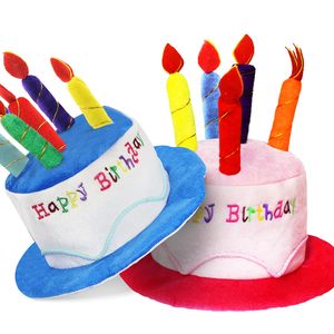 Chapeau de fête en peluche en gros, chapeau amusant en forme de gâteau d'<span class=keywords><strong>anniversaire</strong></span>, chapeau de costume avec bougie d'<span class=keywords><strong>anniversaire</strong></span>, chapeau de déguisement pour adultes et enfants - Product Image 1