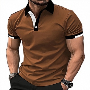 Chemise à manches courtes pour homme avec imprimé color block, 100% polyester, respirante, design à franges en satin, vêtements de loisirs pour l'été et les sports de plein air - Product Image 3