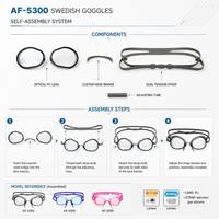 Lunettes de natation professionnelles suédoises à profil bas, anti-buée, protection UV, en silicone écologique, monture PC pour adultes