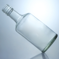 Bouteille en verre vide à épaules rondes, personnalisable, 250ml, 350ml, 550ml, pour whisky, brandy, vodka, liqueur, jus, eau, lait, vin - Vente chaude