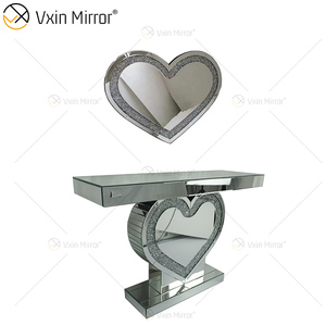 Heart Decor End Table WXF-508-1 Silver <strong>Crushed</strong> <strong>Diamond</strong> Mirrored Bedside Table Home <strong>Furniture</strong> - Product Image 6