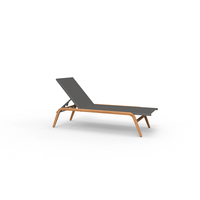 Chaise longue d'extérieur DWOO KD avec cadre en fer, dossier réglable, chaise longue inclinable