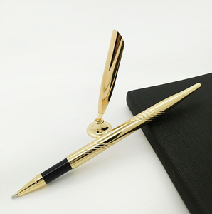 Stylo à bille fantaisie en forme de balle dorée, corps lisse de haute qualité, en métal, pour hôtel - Product Image 3