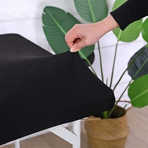Vente en gros événement extensible noir Spandex carré élastique imperméable couverture de table dessus de table bonnet de table nappe de couleur unie - Product Image 5