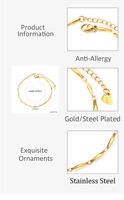 Chevillères simples au design géométrique, accessoires pour filles, chevillères en acier inoxydable plaqué or 18 carats, tendance et charmes uniques