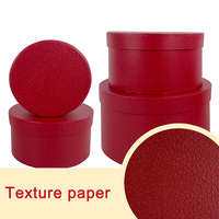 Ensemble de 4 boîtes cadeaux rondes rouges Yiyu, papier écologique, logo personnalisé, fabrication directe en usine, en stock, emballage cadeau multi-fêtes