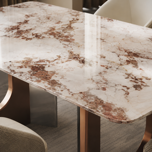 <span class=keywords><strong>Tavolo</strong></span> da Pranzo in Pietra Sinterizzata con Base in Acciaio Inossidabile e Acciaio al Carbonio per Arredamento Domestico, Fornitura all'Ingrosso e al Dettaglio - Product Image 2