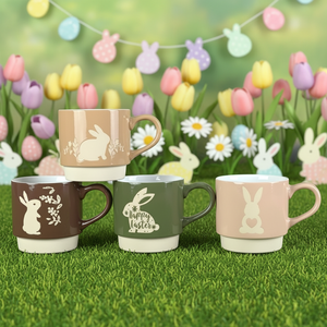 Hot Selling Cute Ceramic Porcelain Milk Mugs in New Bunny Design Reusable Dishwasher & Microwave Safe Gift <b>Box</b> Packaging - Product Image 1