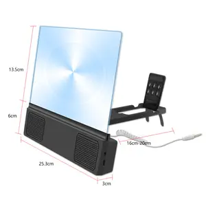 Mobile Phone Cell Phone Screen Magnifier 3D HD Video Amplifier Enlarged Expander Stand Holder 12 Inch
