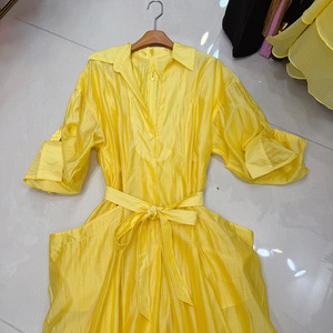 <span class=keywords><strong>Robe</strong></span> Midi Unie Décontractée <span class=keywords><strong>pour</strong></span> Femme, <span class=keywords><strong>Taille</strong></span> <span class=keywords><strong>Haute</strong></span> Ample, Bleue et Jaune, avec Poches et <span class=keywords><strong>Ceinture</strong></span>, Idéale <span class=keywords><strong>pour</strong></span> les Fêtes - Vente en Gros Usine Printemps-Été - Product Image 6