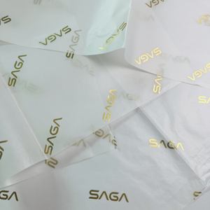 사용자 정의 인쇄 티슈 페이퍼 화이트 선물 포장 종이 빛 럭셔리 금박 아트 핫 스탬핑 로고 티슈 페이퍼 - Product Image 5