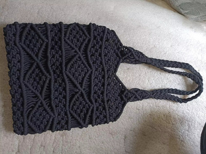 Handmade Macrame Tote <b>Bag</b> Hollow Pattern Bohemian Style Women's <b>Shoulder</b> <b>Bag</b> Open Top Single <b>Strap</b> Daily Use - Product Image 1