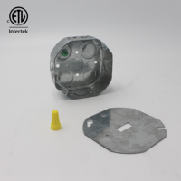 Boîte de jonction électrique métallique octogonale canadienne CETL de 4 pouces, intérieure, profondeur 1-1/2'', boîte à interrupteur, niveau de protection IP65 - 54151-K