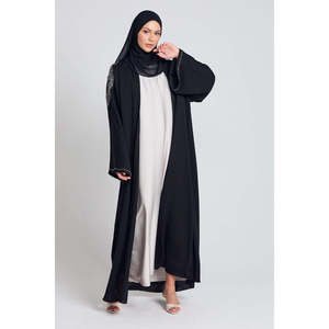Abaya aperta di lusso con <span class=keywords><strong>motivi</strong></span> a mosaico in cristallo impreziositi <span class=keywords><strong>abiti</strong></span> <span class=keywords><strong>da</strong></span> <span class=keywords><strong>sera</strong></span> - Product Image 4