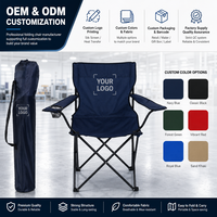 Chaise pliante d'extérieur légère en fer, design chinois, avec dossier et accoudoirs, chaise de camping portable pour pique-nique, tissu Oxford