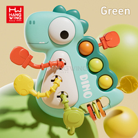 Jouet hochet dinosaure pour bébé, dessin animé éducatif, entraînement à la préhension, jeu de puzzle à tirer, en plastique ABS et silicone souple, unisexe