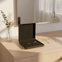 Emballage de bijoux minimaliste 2026, boîte à bijoux rigide en papier, boîte cadeau de luxe, logo personnalisé pour boîte à collier durable