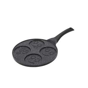 Di alta qualità Smiley Poêle À Crêpes graziosa padella Wok in alluminio con acciaio inossidabile in legno e manici in bachelite processo pressofuso - Product Image 2