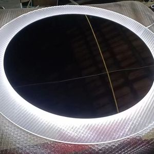<span class=keywords><strong>Miroir</strong></span> <span class=keywords><strong>mural</strong></span> LED rond géant en acrylique moderne minimaliste de luxe sur mesure pour la décoration de la maison - Product Image 4