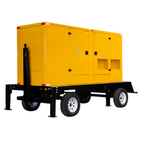 Groupe électrogène diesel mobile de 150 kVA monté sur remorque, refroidi par eau, pour l'alimentation temporaire des chantiers de construction