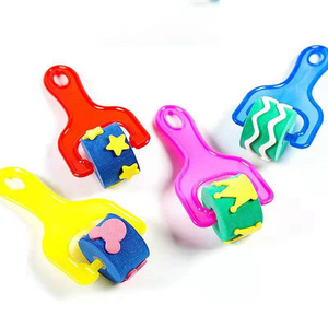 Outils de peinture de haute qualité pour enfants tige en plastique bâton de champignon brosse éponge en mousse - Product Image 3