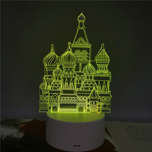 Magic เรขาคณิต Ramadan Mubarak Eid Luster 3D 7 สีเปลี่ยนนวนิยาย Decor ตารางแสงกลางคืนโคมไฟอารมณ์เพื่อนที่ดีที่สุดของขวัญ believers - Product Image 4