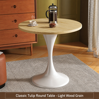 Table ronde Tulip, table basse à piétement unique, table à manger, base en acier carbone, robuste et stable pour restaurant, café, maison, bureau