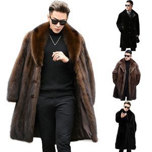 Cappotti in Ecopelliccia Stile Europeo e Americano per <span class=keywords><strong>Uomo</strong></span>, Cappotto Lungo Casual Business in Finta Pelliccia di <span class=keywords><strong>Visone</strong></span>, Offre Calore - Product Image 1