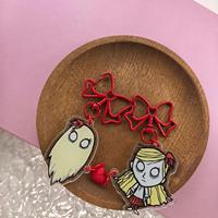 Porte-clés et breloque de téléphone en acrylique personnalisés Vigreat YCH Chibi Couple, cadeau d'amour pour la Saint-Valentin, aimant en forme de cœur