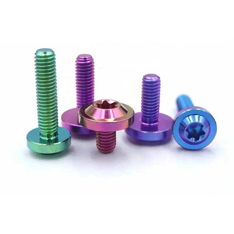 M6 M7 M8 M10 Titanium Disc Head Anodized Cnc Bolts Raw Gr5 Titanium Nuts And Bolts Titanium Bolts For Motorcycle